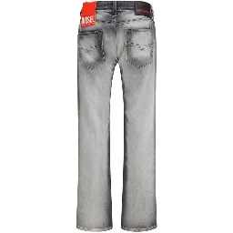 Gray Cotton Bootcut Jeans