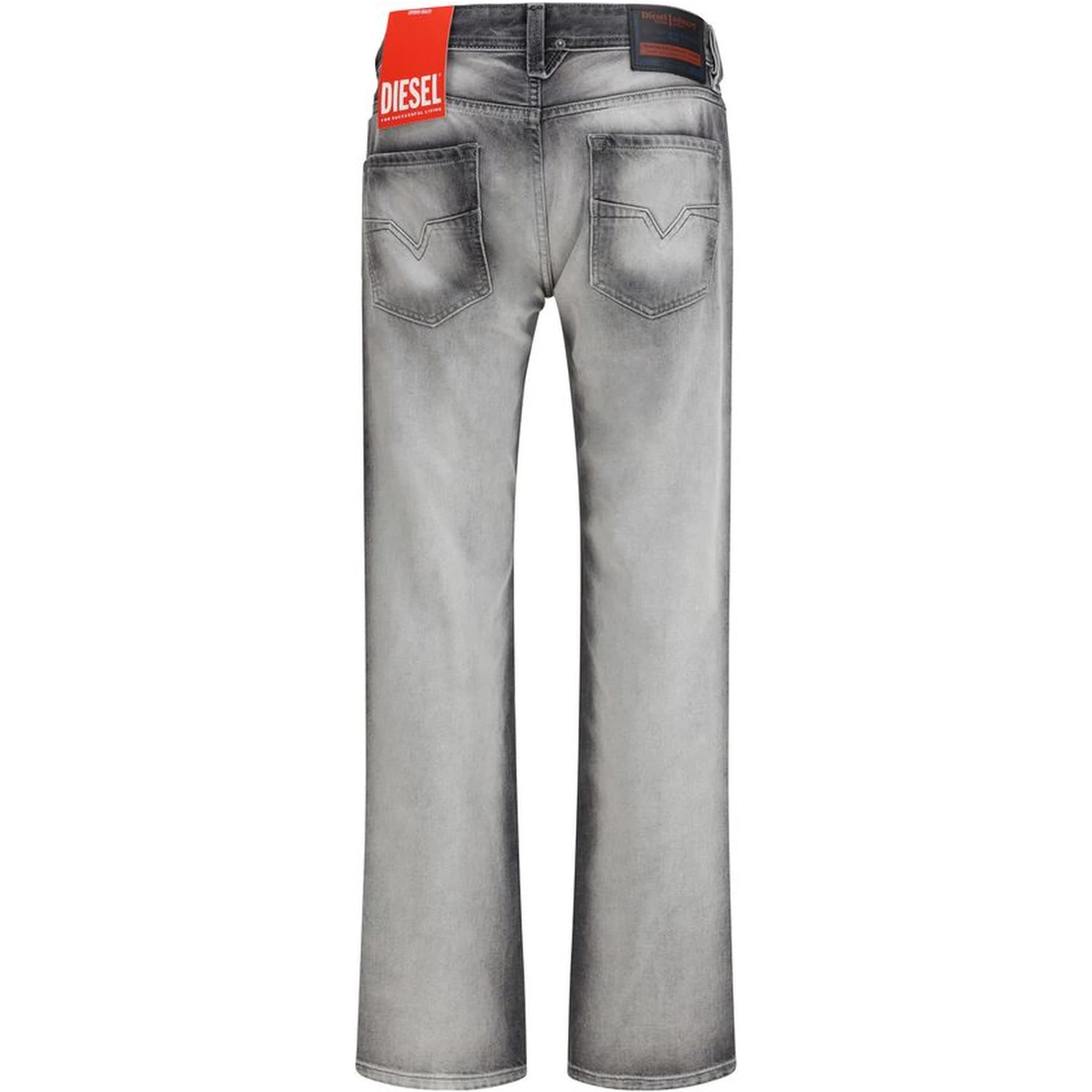 Gray Cotton Bootcut Jeans