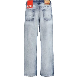 Blue Cotton Bootcut Jeans