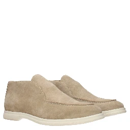 Beige Leather Ankle Boots