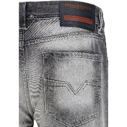 Gray Cotton Bootcut Jeans