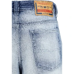 Blue Cotton Bootcut Jeans