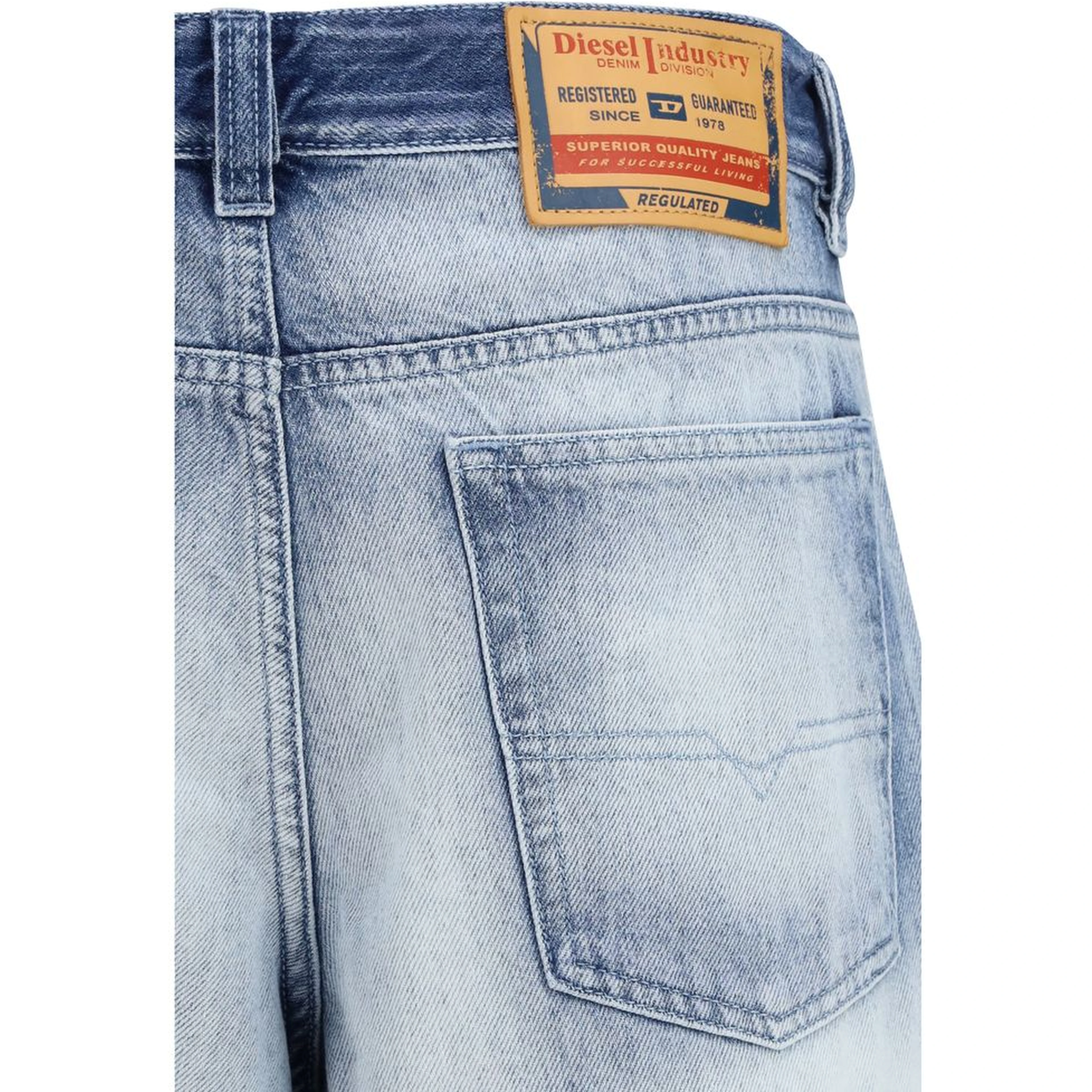 Blue Cotton Bootcut Jeans
