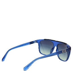 Blue Stainless Steel Sunglasses