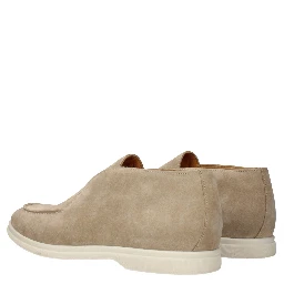 Beige Leather Ankle Boots