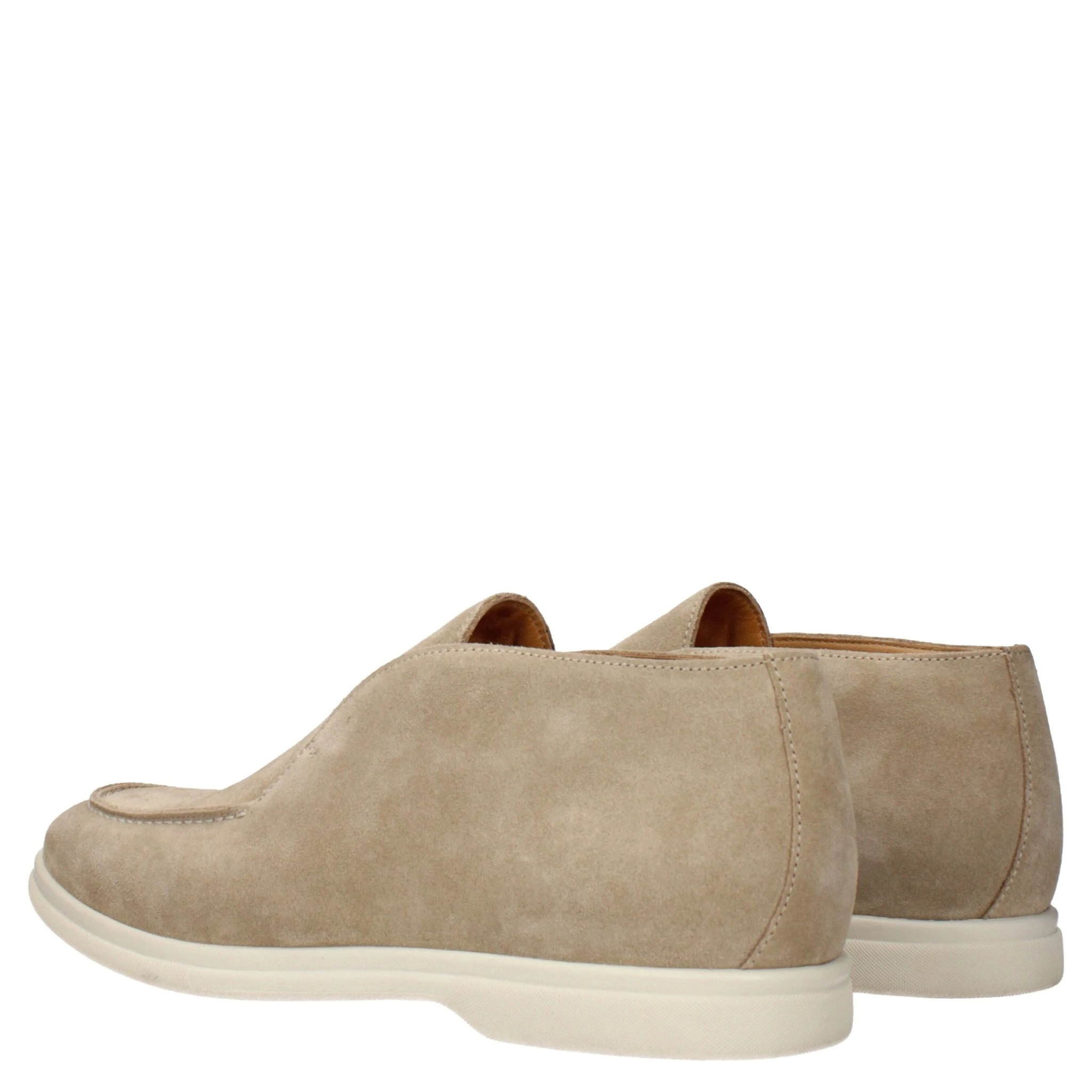 Beige Leather Ankle Boots