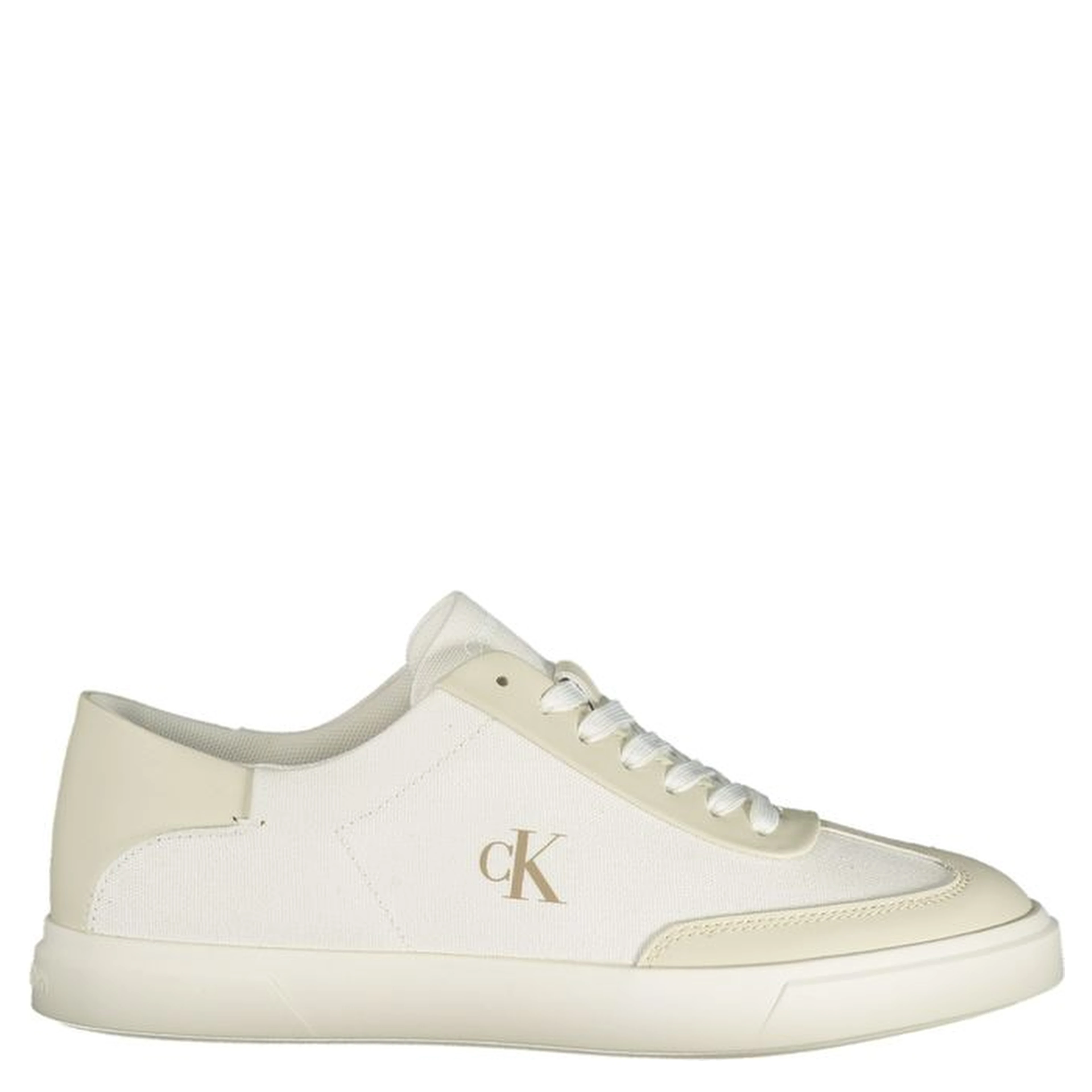 White Polyester Athletic Sneakers