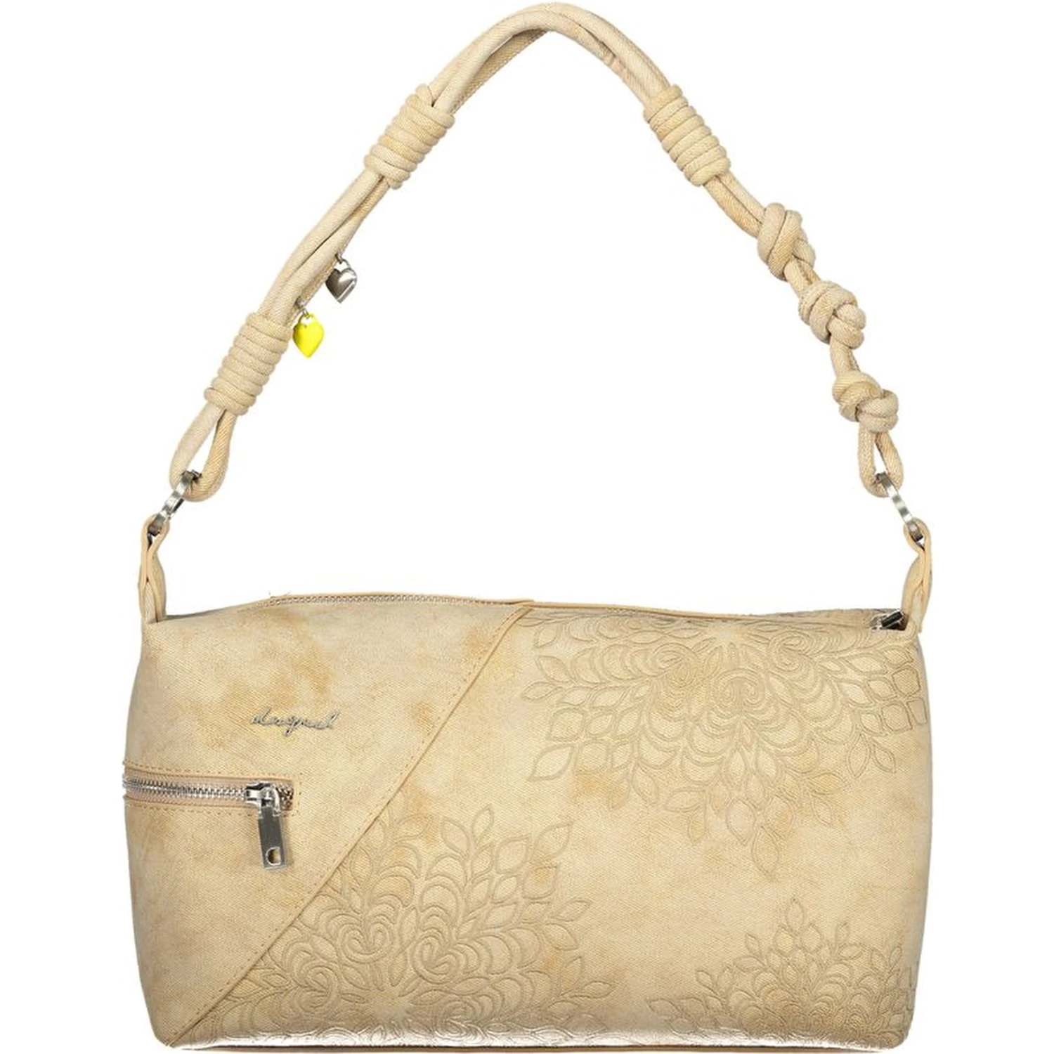 Beige Polyurethane Women's Shoulder Bag