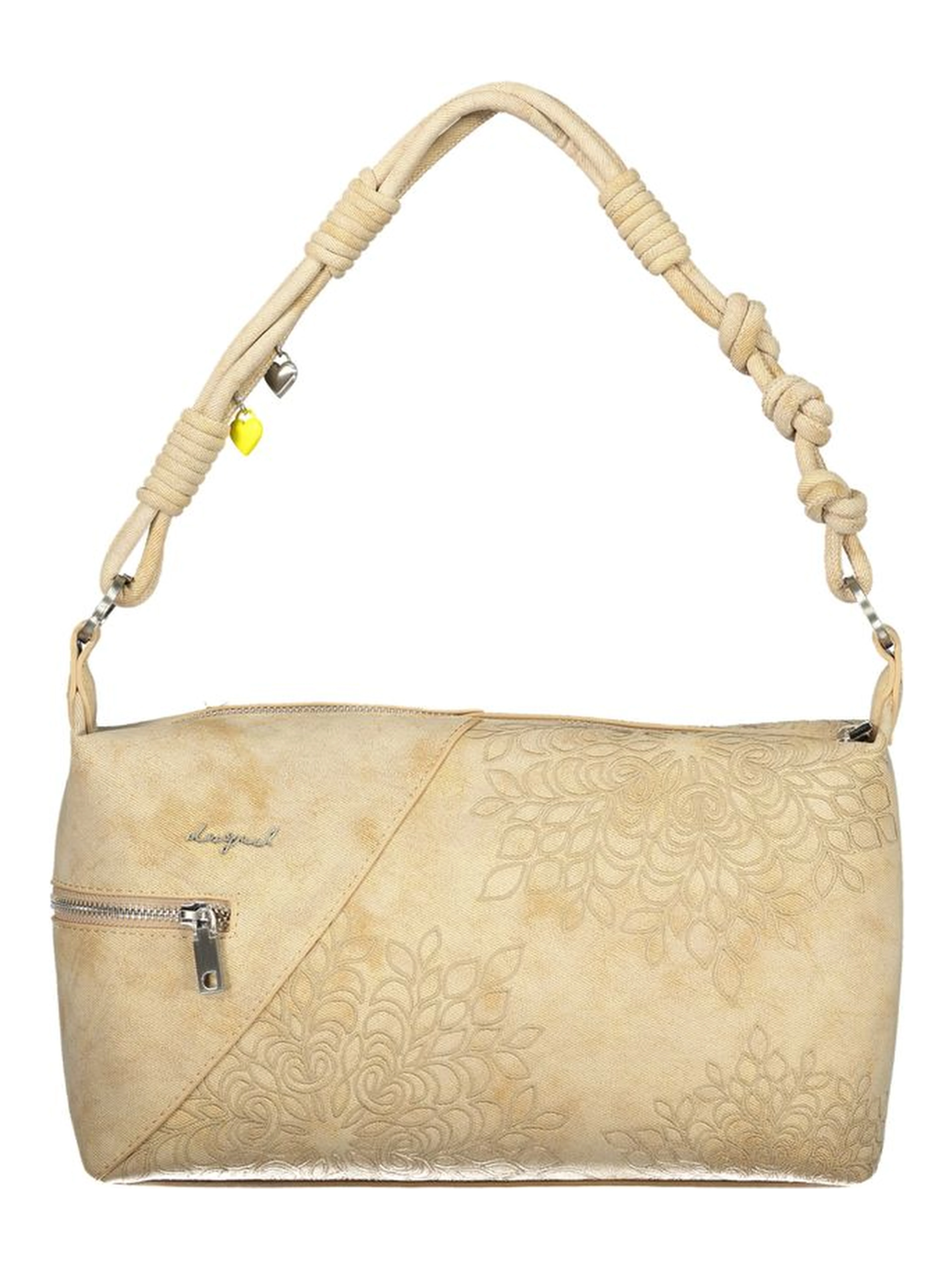 Beige Polyurethane Women's Shoulder Bag