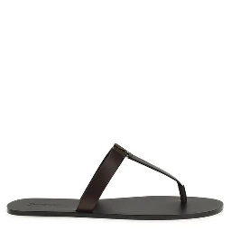 Brown Calf Leather Bos Taurus Flat Sandals
