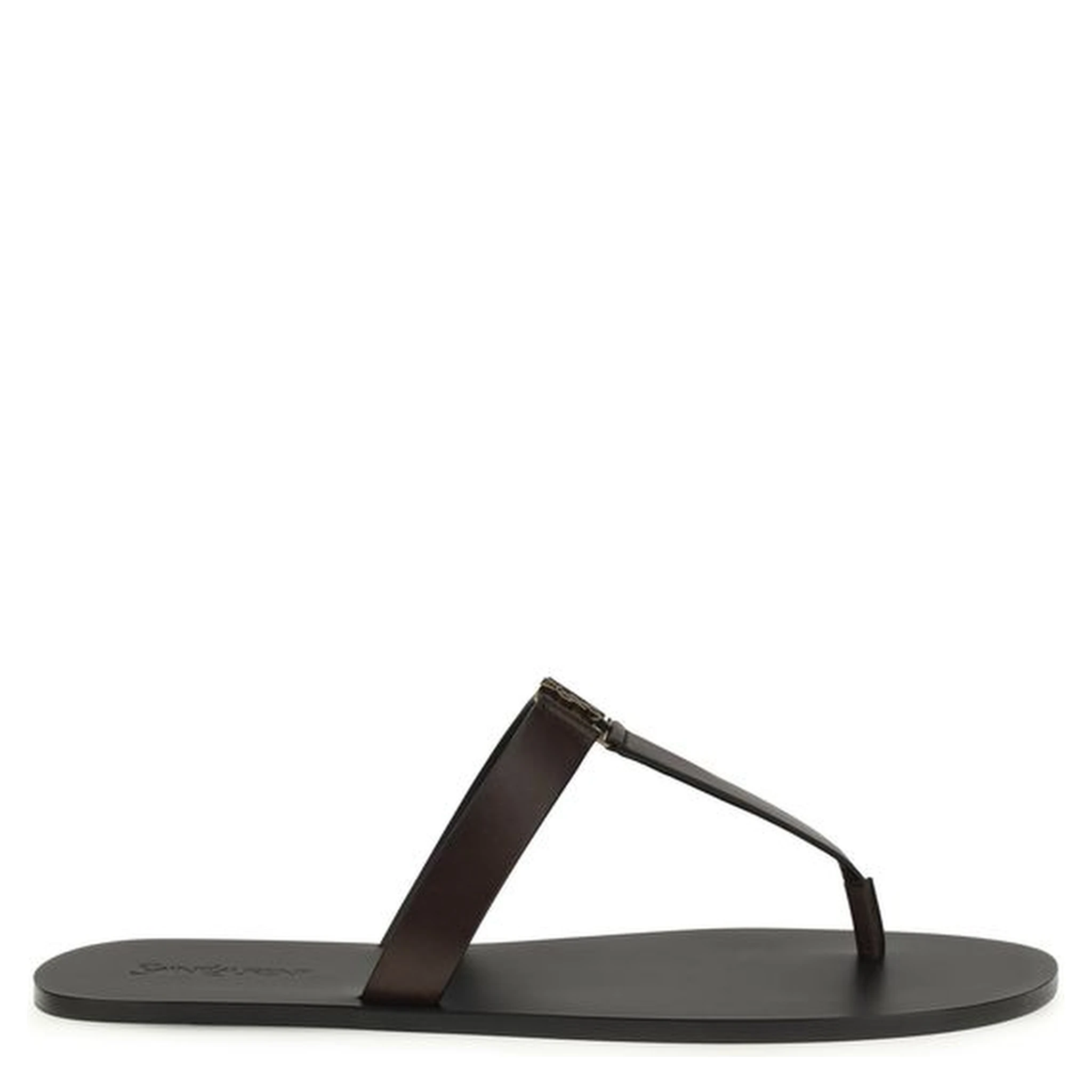 Brown Calf Leather Bos Taurus Flat Sandals