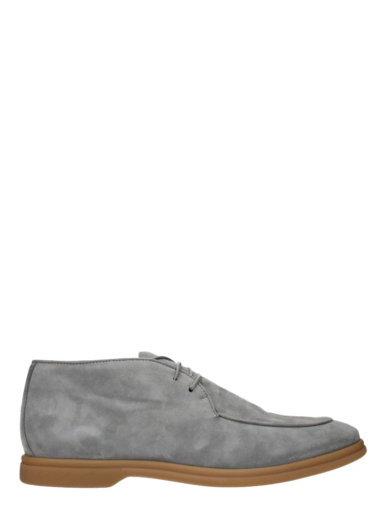 Gray Leather Oxfords And Derbies