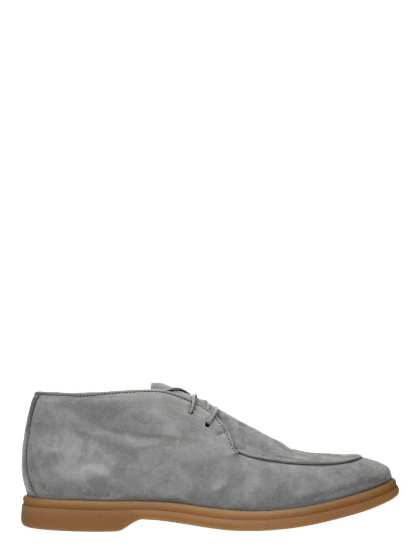 Gray Leather Oxfords And Derbies