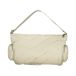 White Polyurethane Women's Shoulder Bag