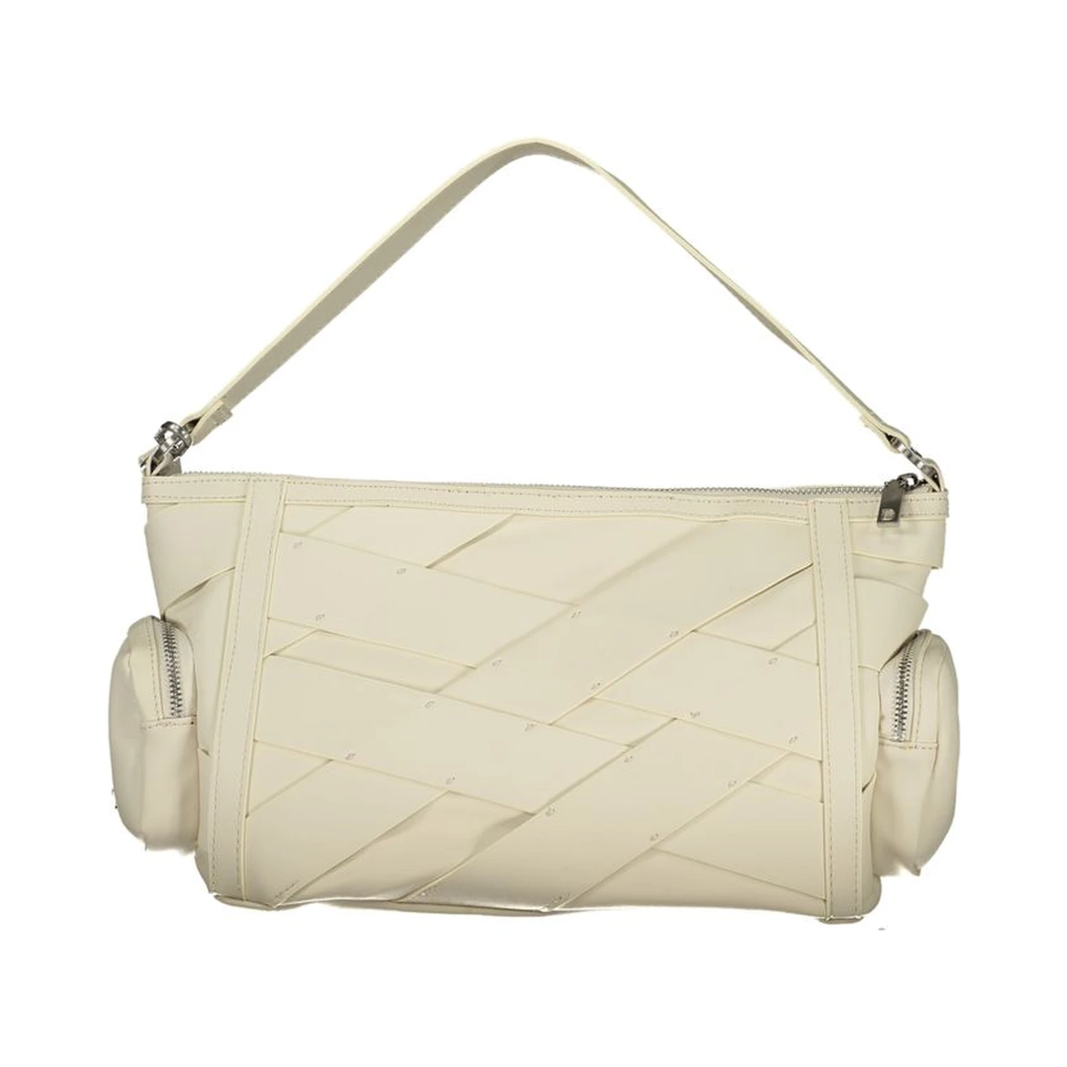 White Polyurethane Women's Shoulder Bag