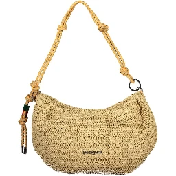 Beige Polyurethane Women Handbag