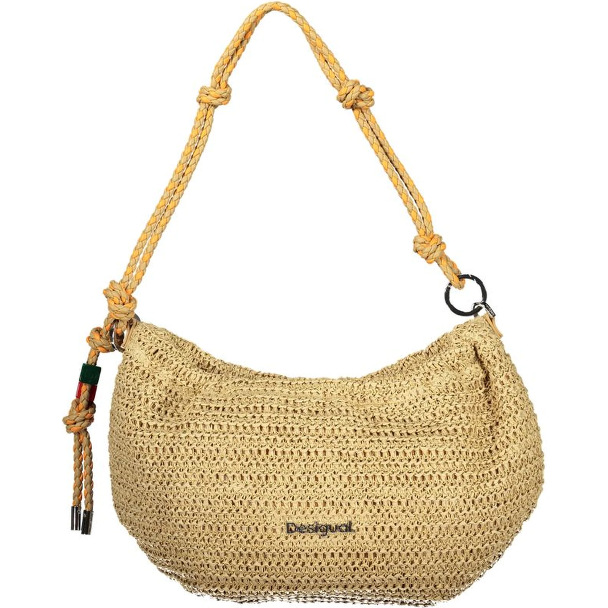 Beige Polyurethane Women Handbag