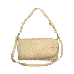 Beige Polyurethane Women's Shoulder Bag