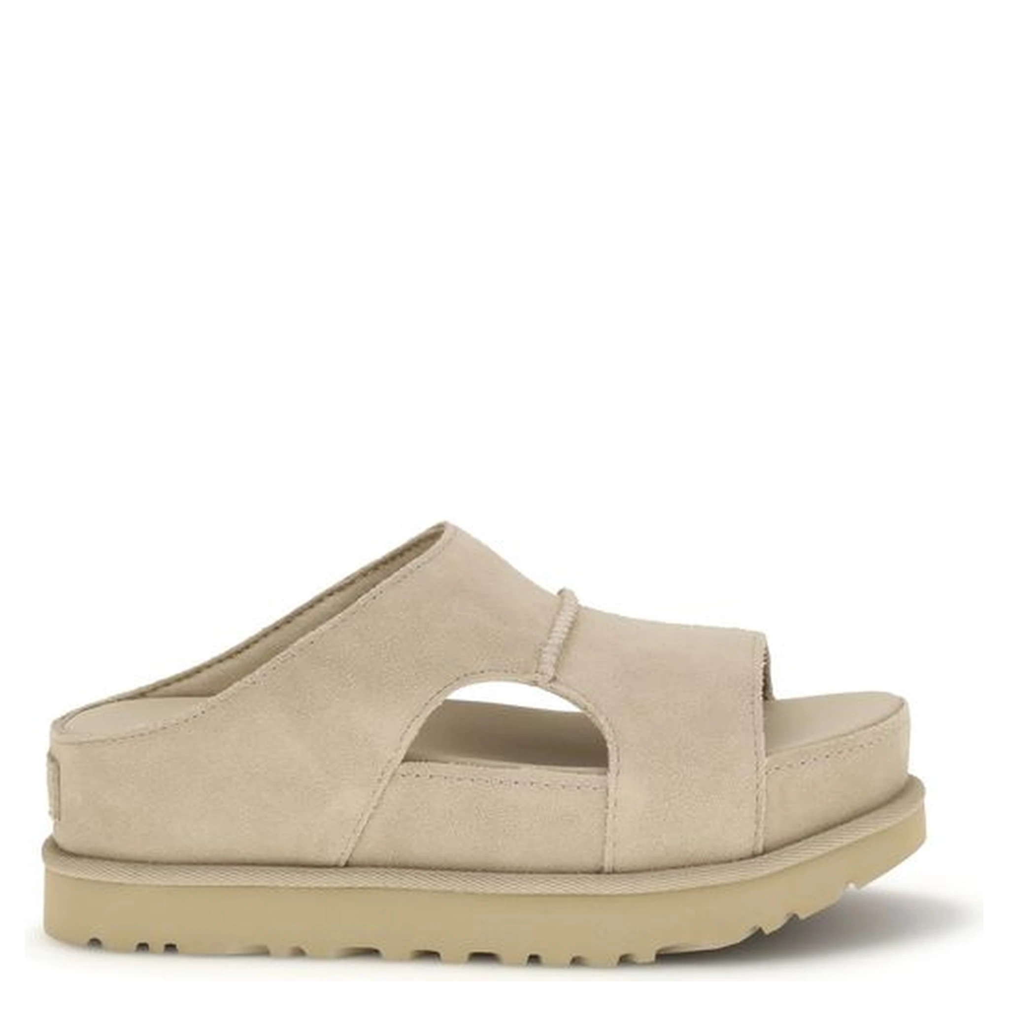 Beige Calf Leather Bos Taurus Platform Sandals