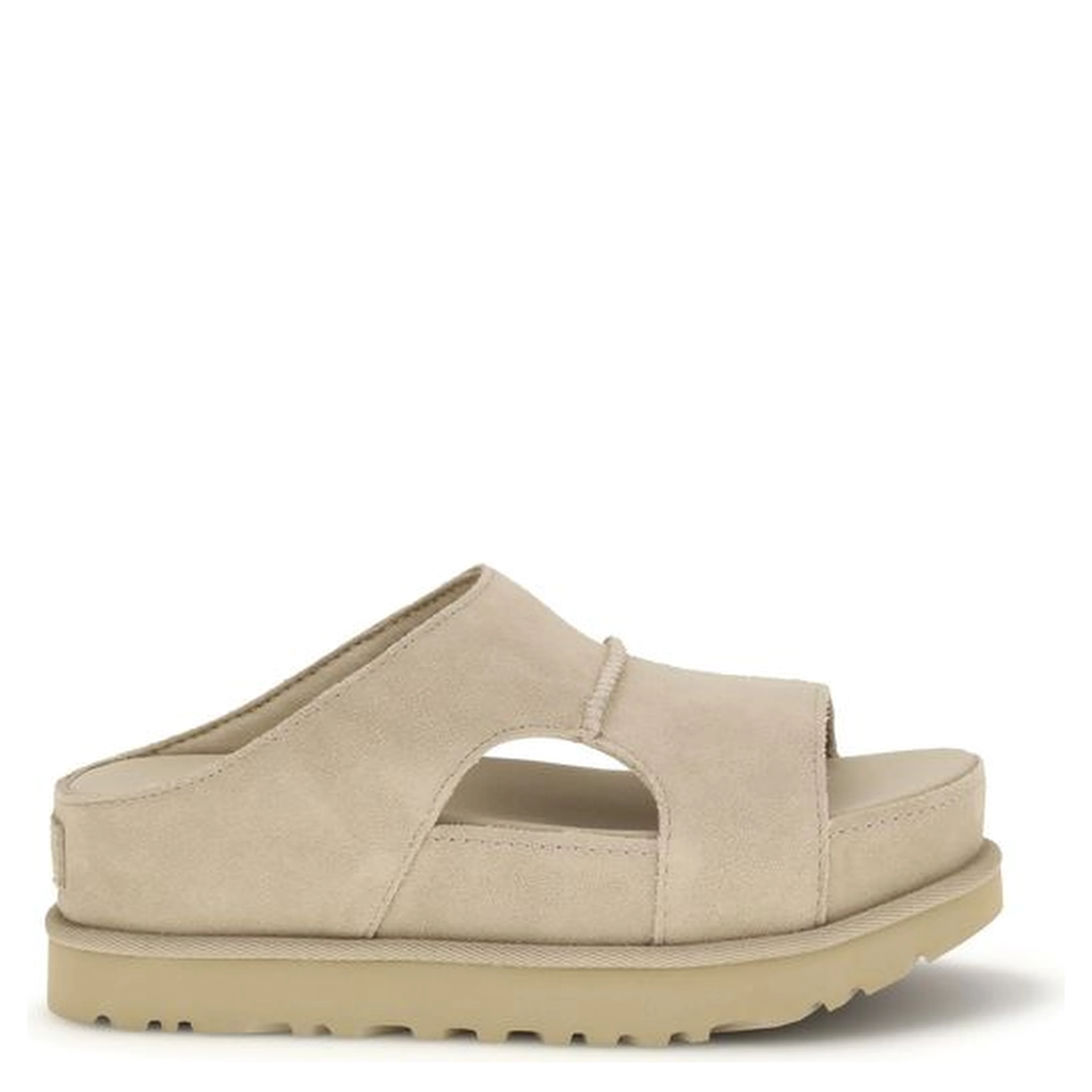 Beige Calf Leather Bos Taurus Platform Sandals
