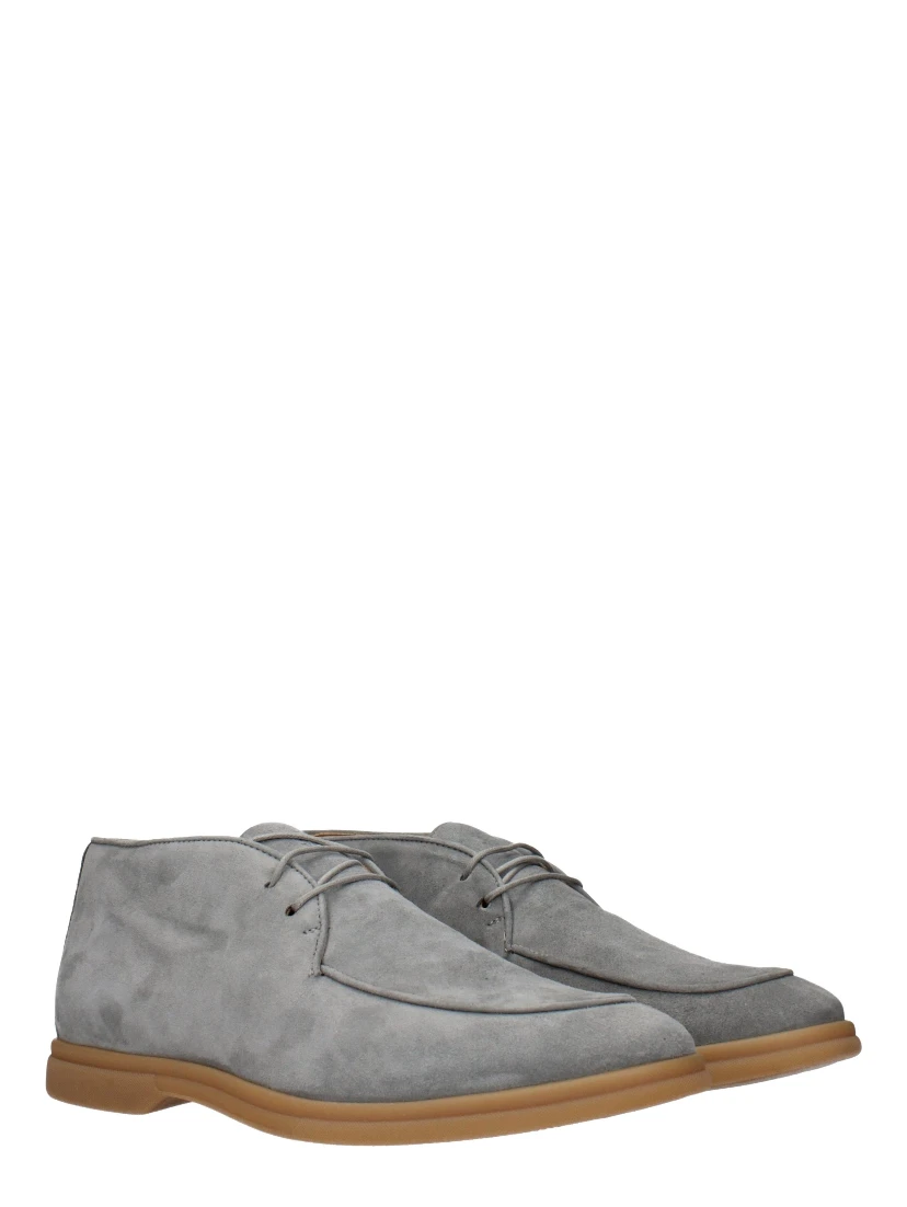 Gray Leather Oxfords And Derbies