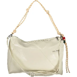 Ecru Polyurethane Women Handbag