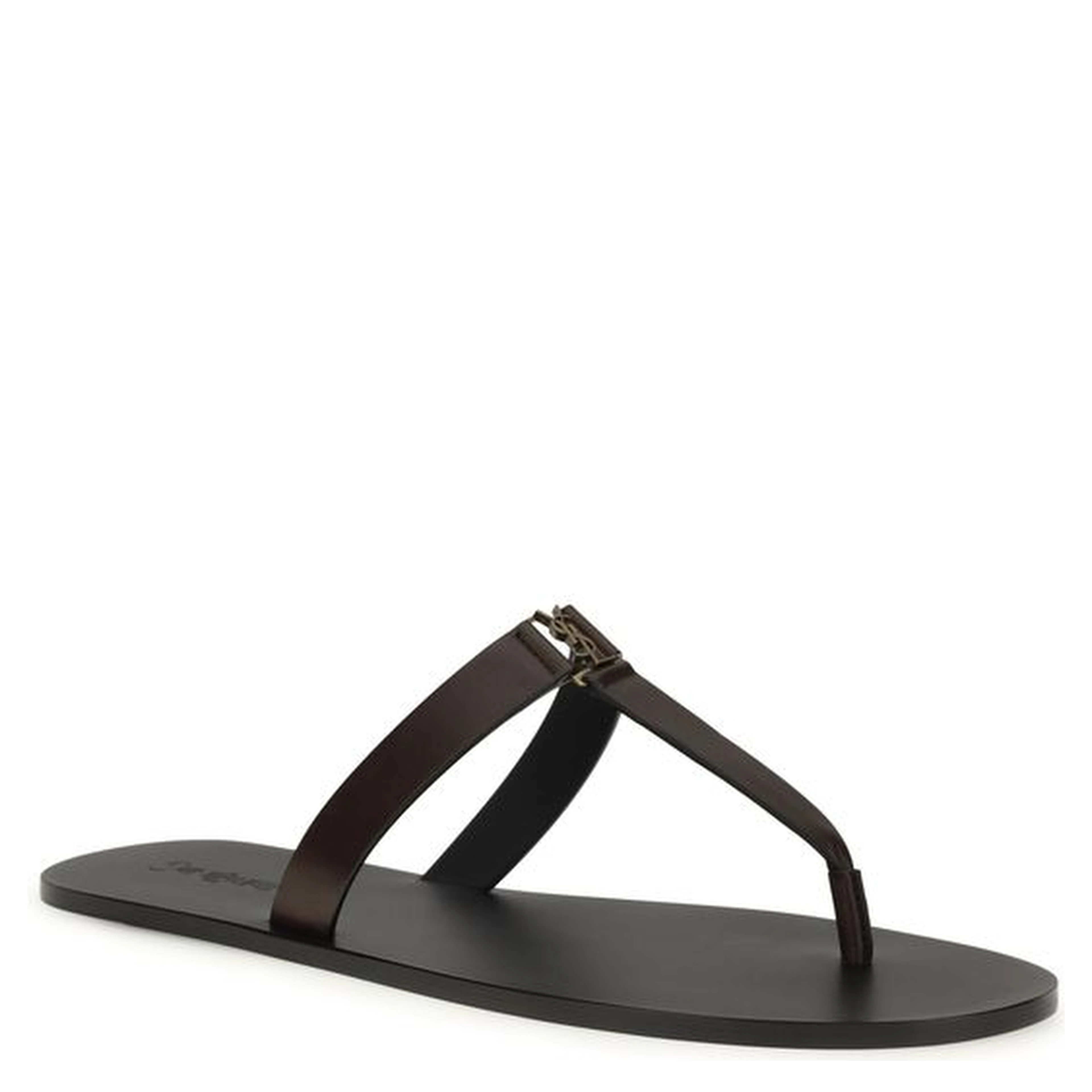 Brown Calf Leather Bos Taurus Flat Sandals