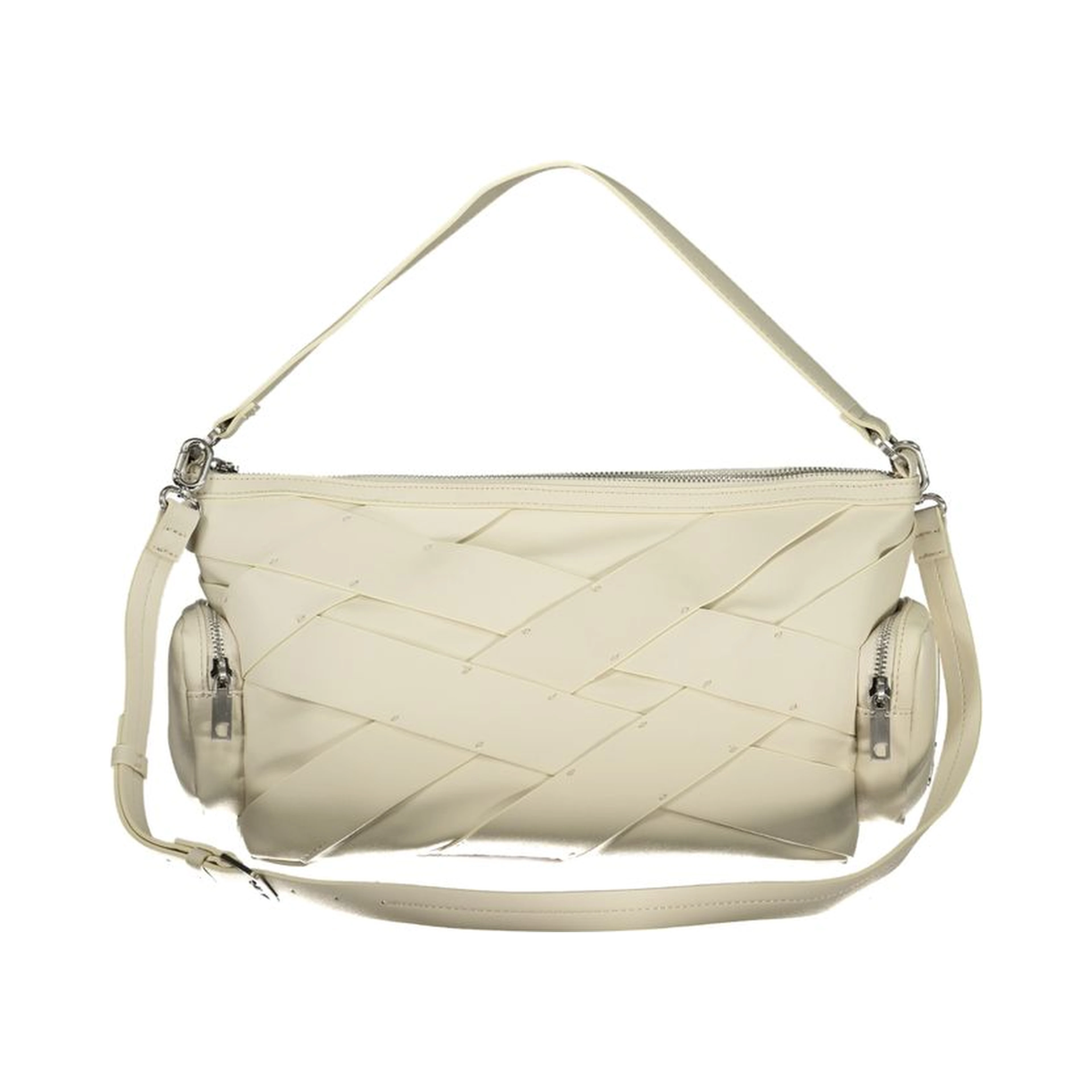 White Polyurethane Women's Shoulder Bag