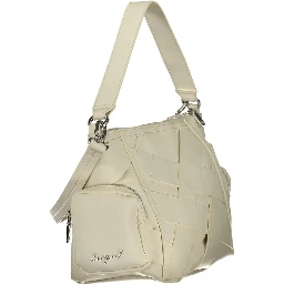 White Polyurethane Women's Shoulder Bag