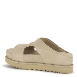 Beige Calf Leather Bos Taurus Platform Sandals