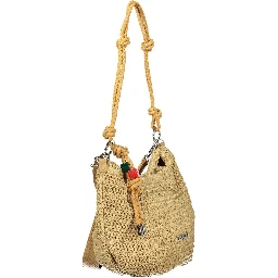Beige Polyurethane Women Handbag