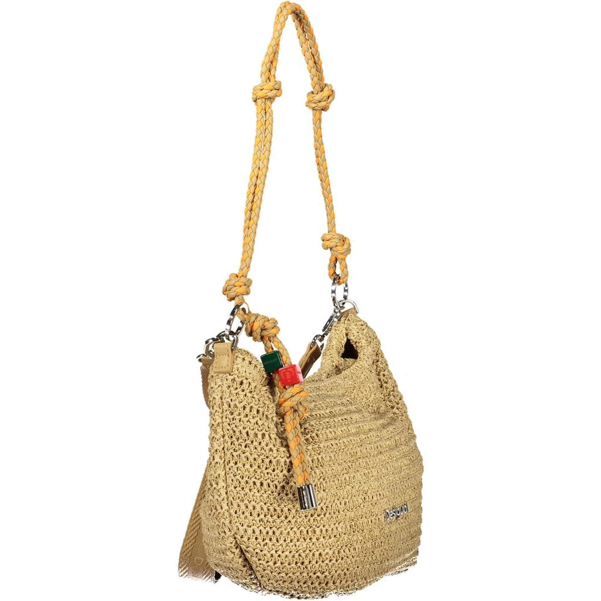 Beige Polyurethane Women Handbag