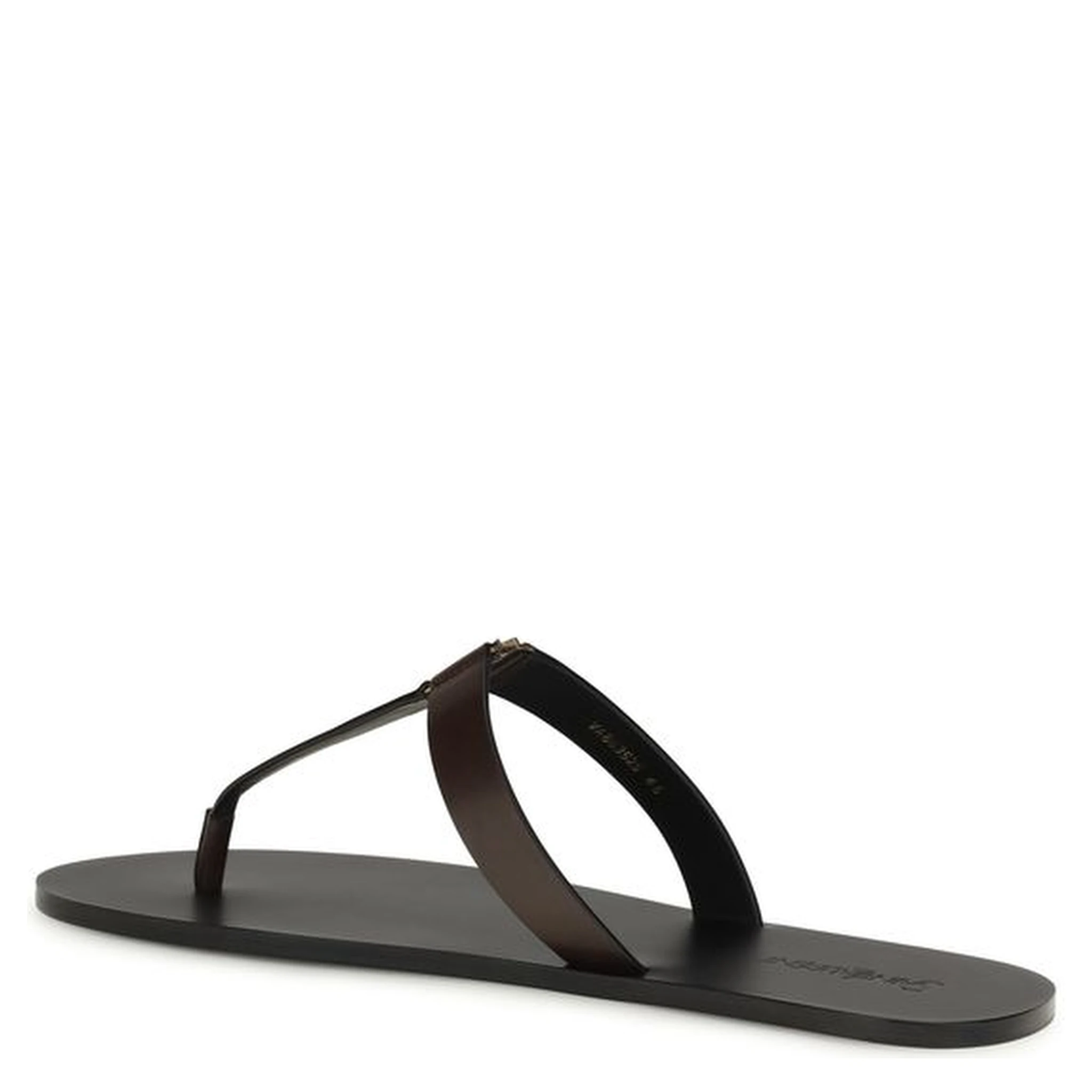 Brown Calf Leather Bos Taurus Flat Sandals