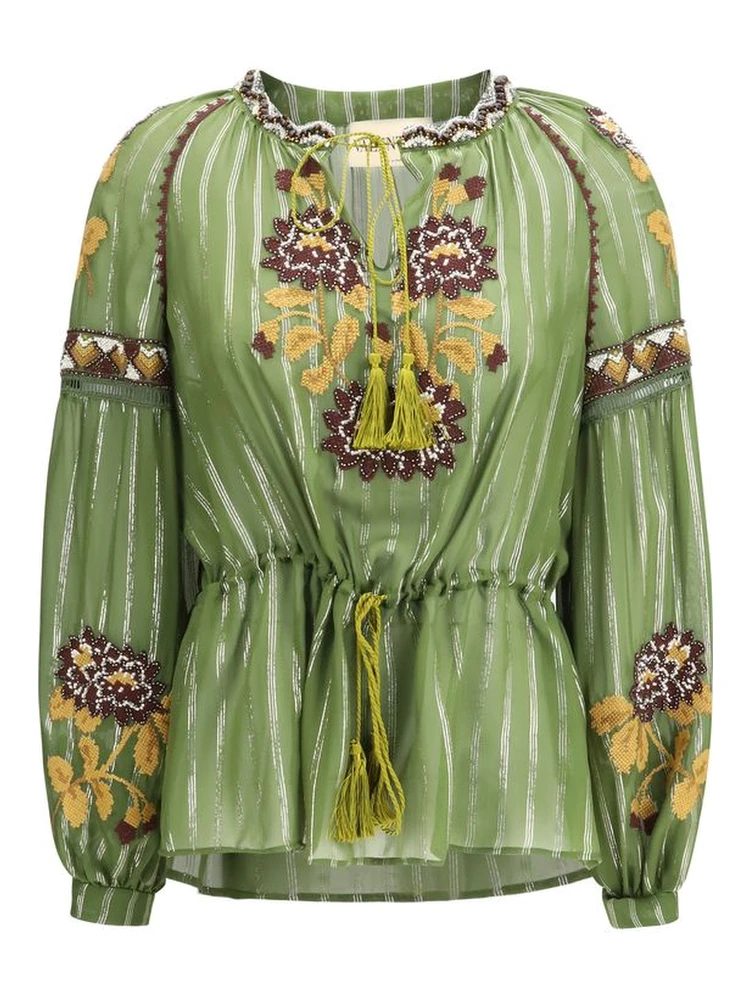 Bicolor Silk Pattern Shirt