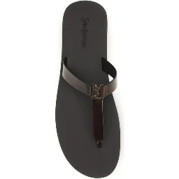Brown Calf Leather Bos Taurus Flat Sandals