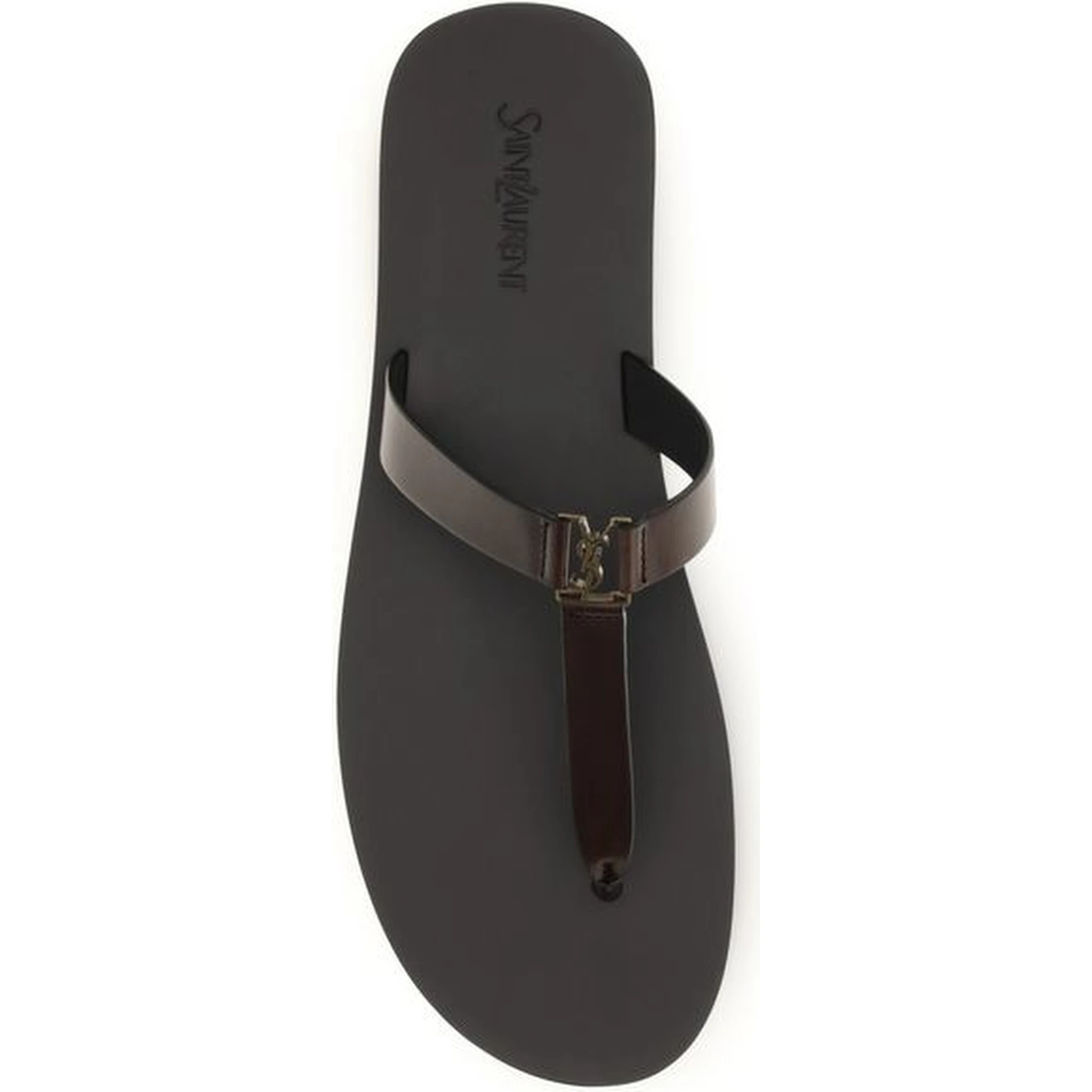 Brown Calf Leather Bos Taurus Flat Sandals