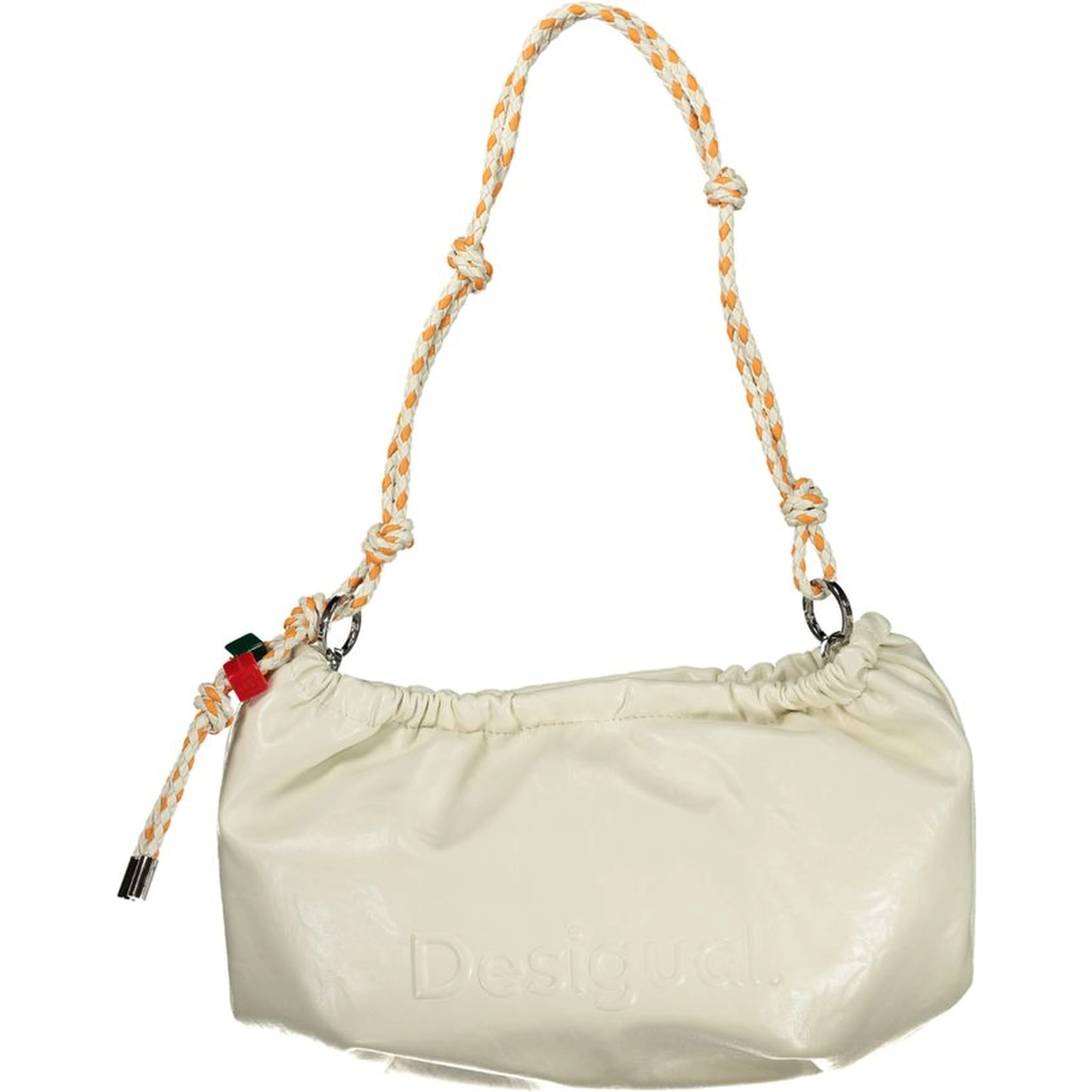 Ecru Polyurethane Women Handbag