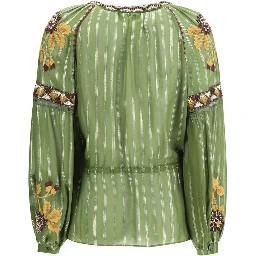Bicolor Silk Pattern Shirt