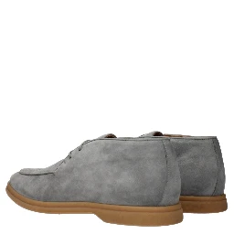 Gray Leather Oxfords And Derbies