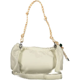 Ecru Polyurethane Women Handbag
