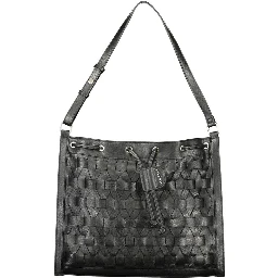 Black Polyurethane Women Backpack