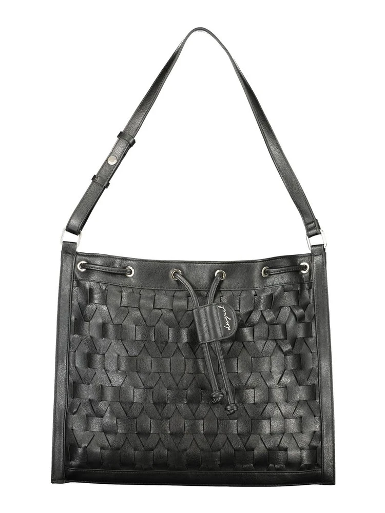 Black Polyurethane Women Backpack