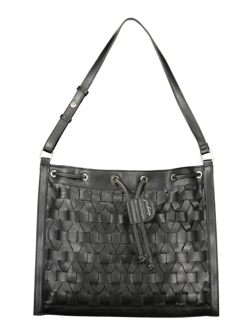 Black Polyurethane Women Backpack