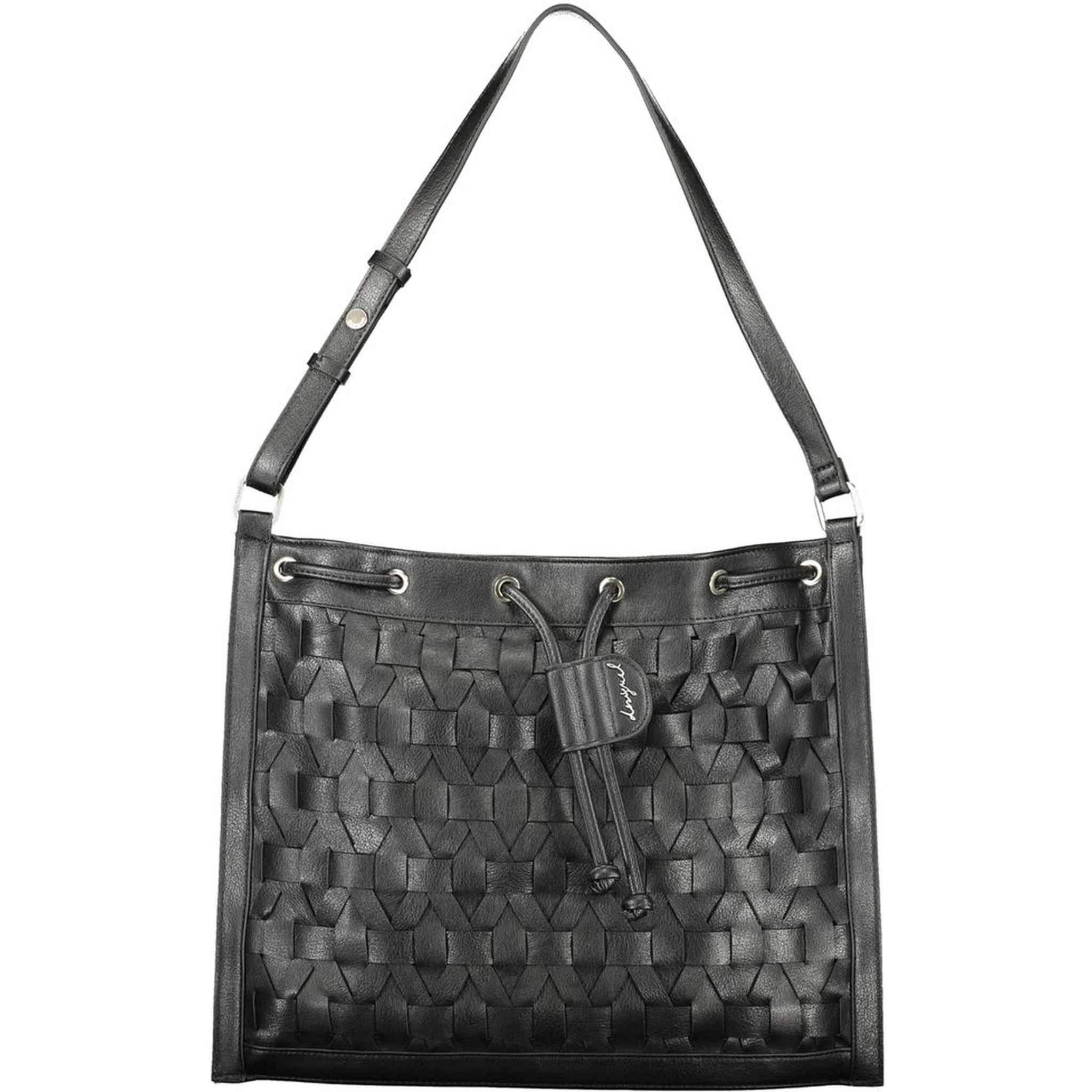 Black Polyurethane Women Backpack