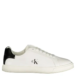 White Polyester Athletic Sneakers