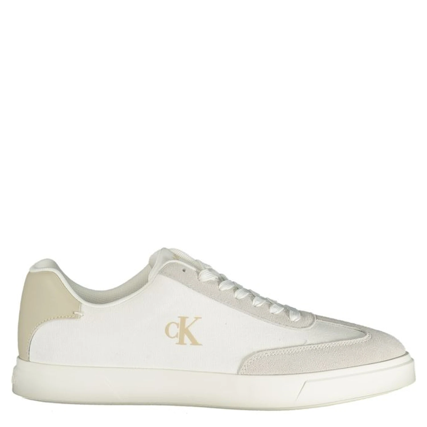 White Polyester Athletic Sneakers
