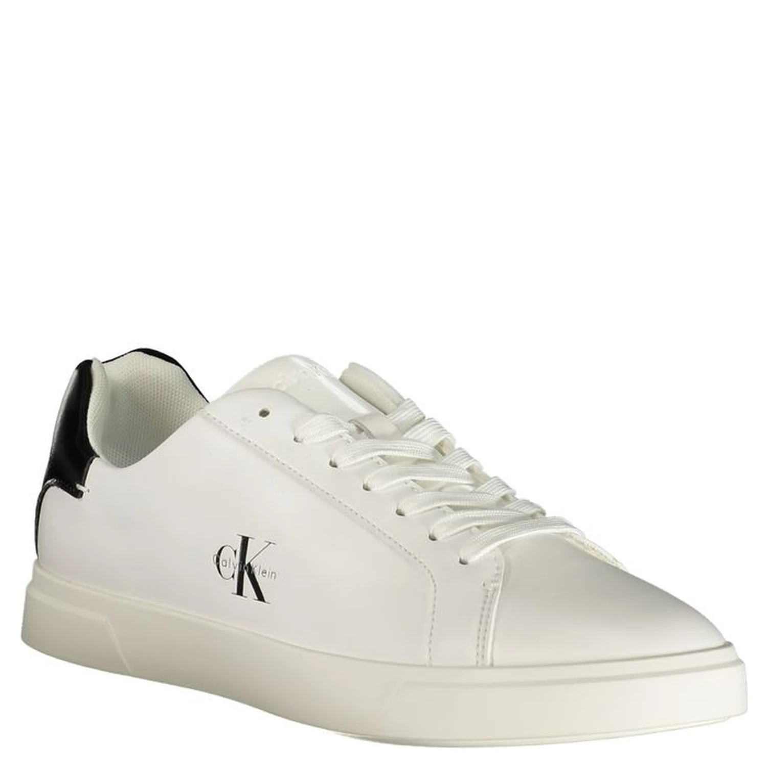White Polyester Athletic Sneakers
