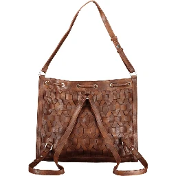 Camel Polyurethane Women Backpack