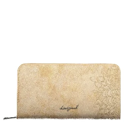 Beige Polyurethane Women Wallet