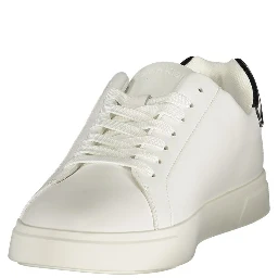 White Polyester Athletic Sneakers